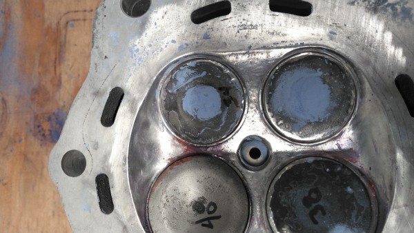Notice how the 34 ex valve fits just about perfect, a little smaller would have helped.
